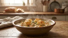 Krémové kuře s hráškem: jednoduchý recept, minimum nádobí a šťavnaté maso